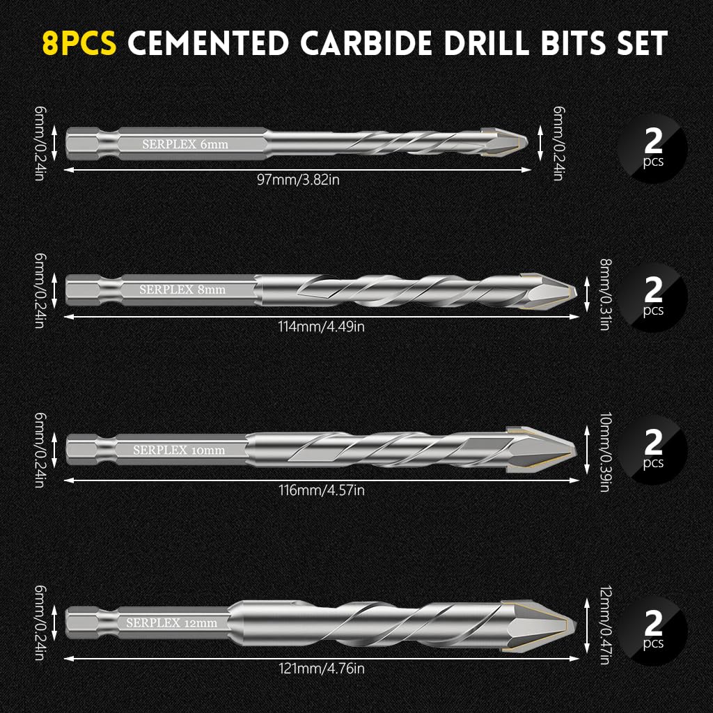 Serplex Drill Bit Set - Concrete & Masonry -2