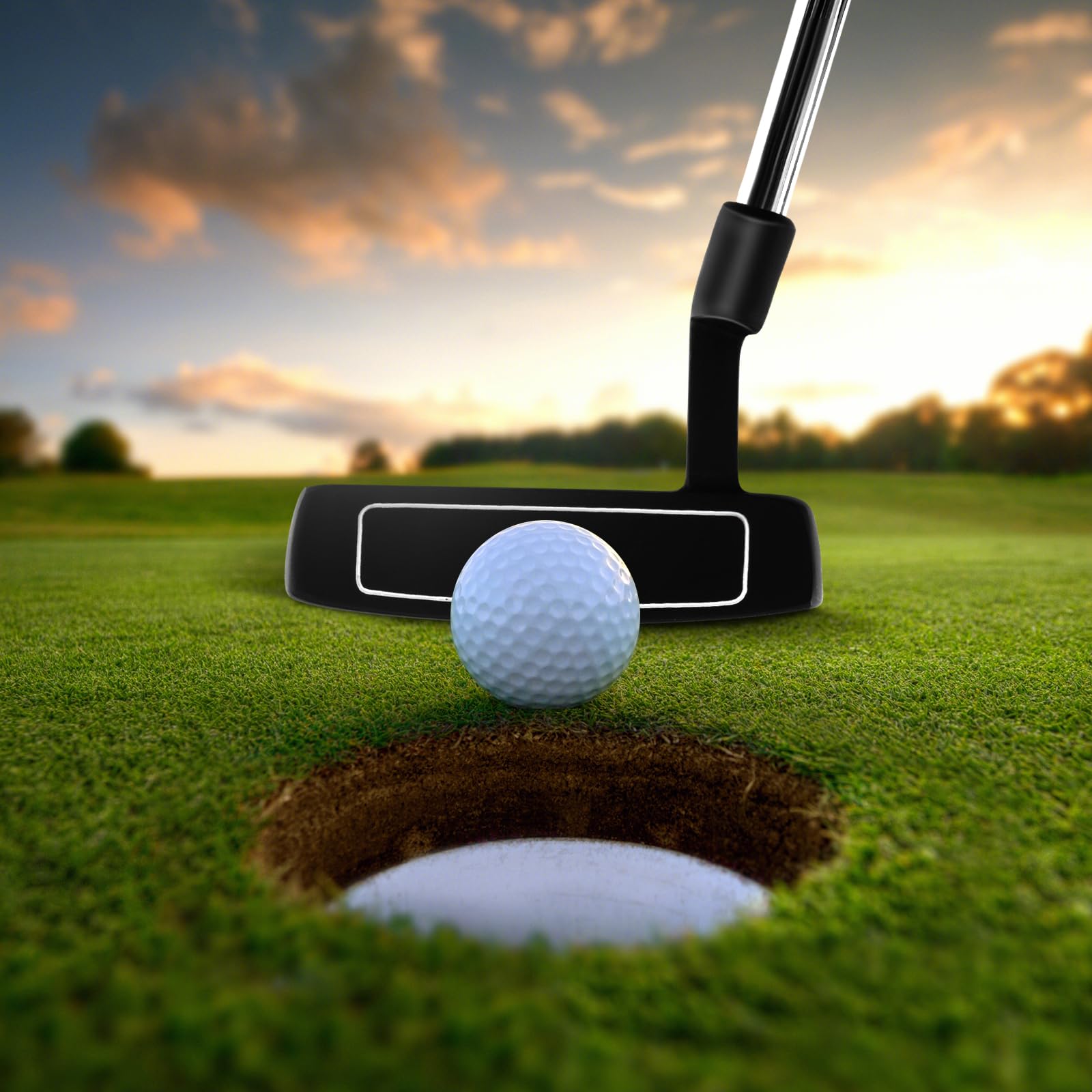 COSTWAY Golf Putter, 89 cm Mallet-Putter aus Edelstahl mit Edelstahlkopf & Rutschfester Griff, Golfschläger für Rechtshänder Damen Herren