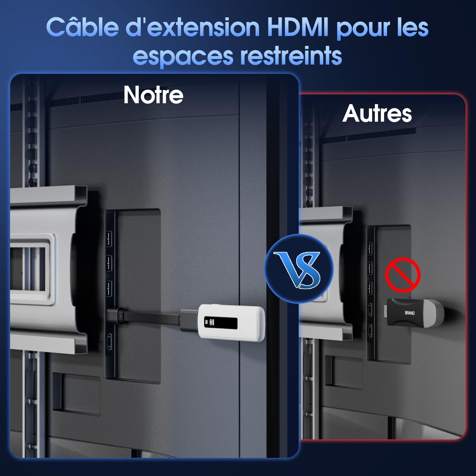 ICZI Émetteur et récepteur Hdmi sans Fil,décodage 4K 1080P, Extension HDMI avec écran LED,Portée de 50M, 2,4G/5G,pour Ordinateur Portable, PC vers TV HD, Projecteur,Plug & Play,Blanc