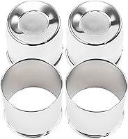 Rheedal 4Pcs 4.25" Chrome Trailer Wheel Center Caps - Concave & Open End Push-Through Hub Caps for Truck SUV RV