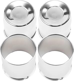 Rheedal 4Pcs 4.25" Chrome Trailer Wheel Center Caps - Concave & Open End Push-Through Hub Caps for Truck SUV RV