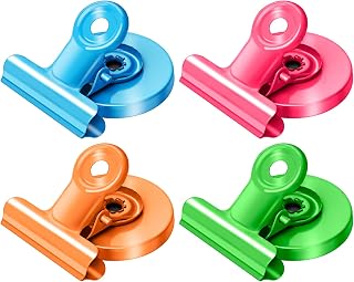 Artcut 4 Pack Magnetic Clips, Scratch-Resistant Fridge Magnets, Colorful Whiteboard Magnets, Magnets for Whiteboard, Strong Magnets, Notice Board Magnets perfect for Kitchen, Home, Office, School