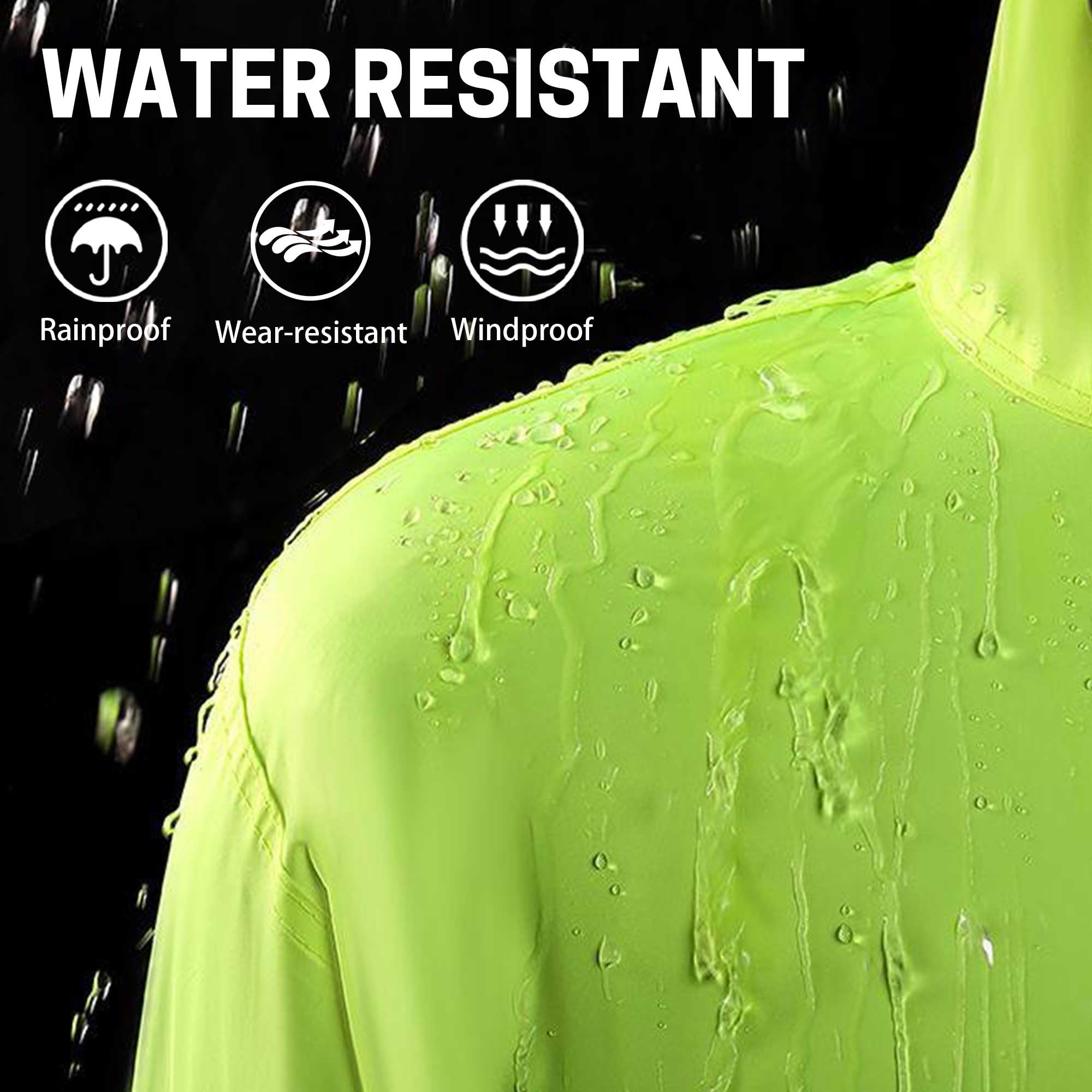 Chaqueta impermeable personalizada de alta visibilidad para hombre, logotipo/foto/texto personalizado, ropa de trabajo resistente al viento, ropa de trabajo con capucha y tira reflectante