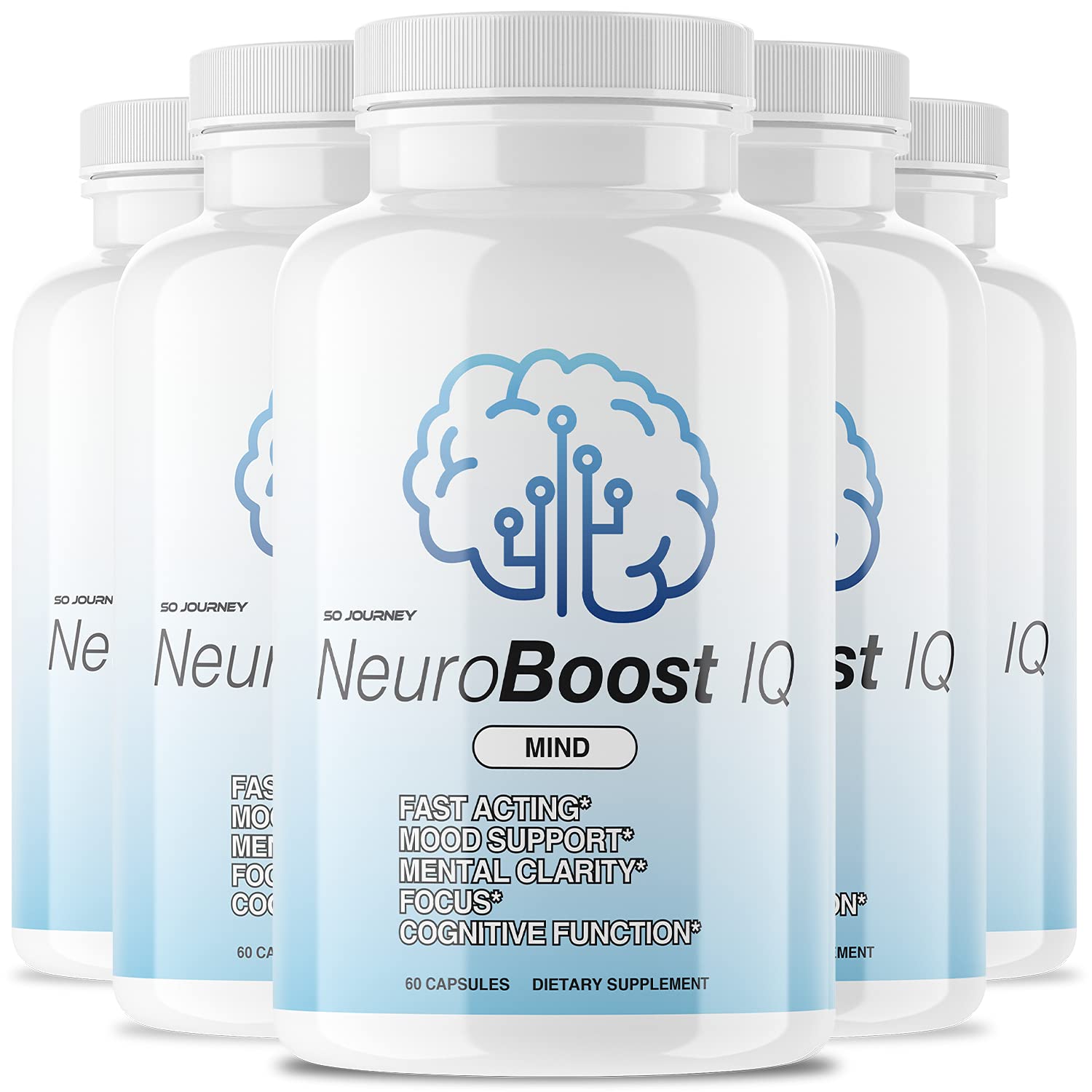 (5 Pack) Neuro Boost IQ Brain Supplement (300 Capsules)