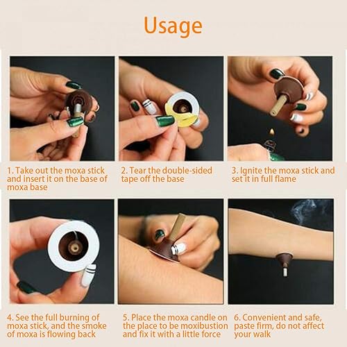 Miniatura 4 de Moxa Sticks Moxa Sticks - Dispositivo de moxibustión autoadhesivo Moxibustión Moxa Masajeador Moxibustión Stick para Espondilosis Cervical,