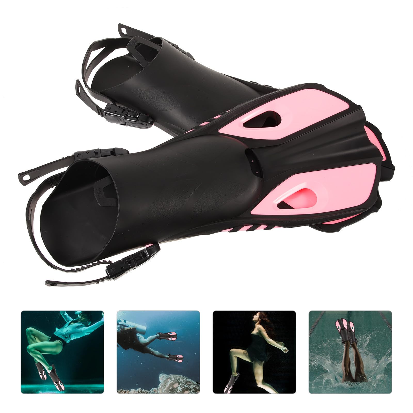 Aletas de Buceo Ajustables para Adultos, Silicona, Rosa L/xl, 1 Par | Aletas de Entrenamiento de Natación, Talón Abierto, para Buceo y Ejercicios en Piscina