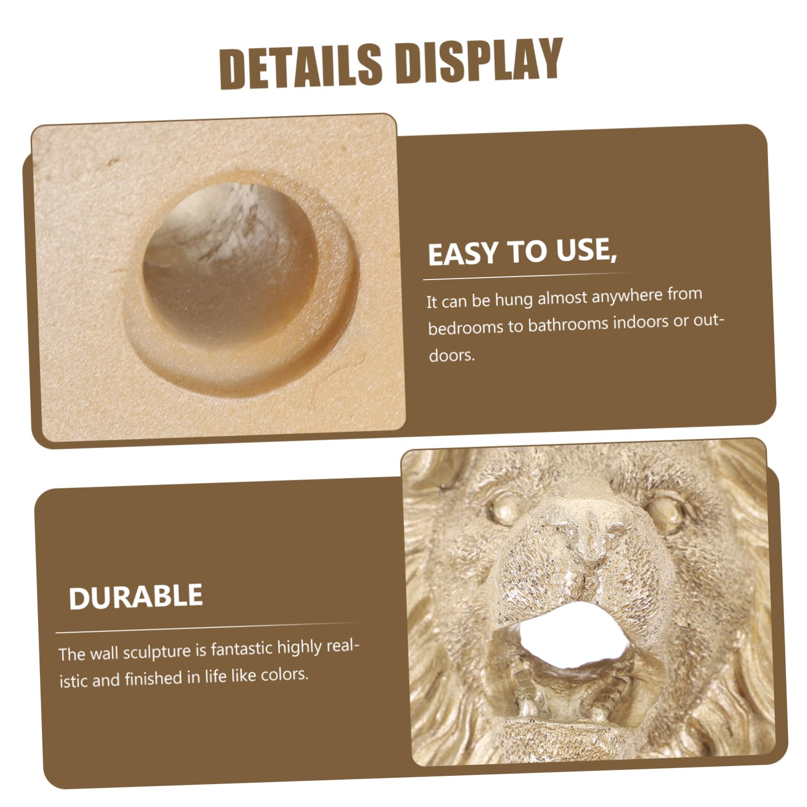 TOYANDONA Lion Head Water Dispenser Garden Water Sprayer Pond Fountain Nozzle Outdoor Decor Wall Fountain