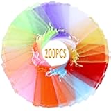 Angooni 200PCS Sheer Organza Gift Bags with Drawstring, 4x6 Inch Jewelry Pouches for Weddings, Parties, and Festivals (10 Colors)