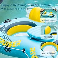 Vista 3 de River Tubes for Floating Heavy Duty Inflatable Floating Lounger Premium River Water Rafts Pool Float with Cup Holder Above Lake for Adults