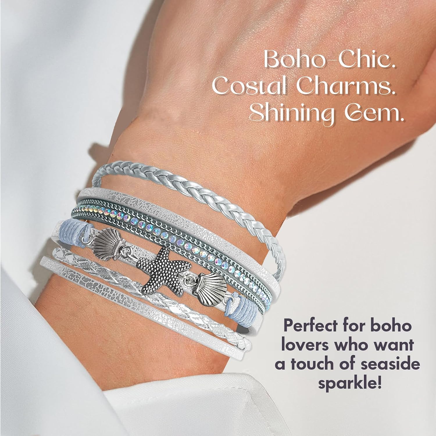 Leather Wrap Bracelet – Boho Woodland Bangle for Women