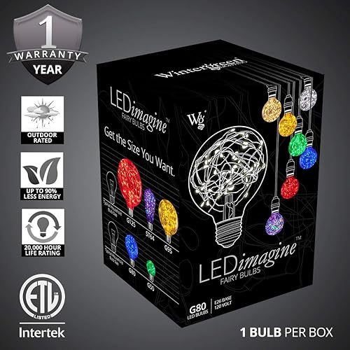 Miniatura 4 de LEDimagine - Tira de luz de hadas LED - Bombilla colgante de luz de hada en forma de globo LED (RGB multicolor que cambia de color, bombilla de