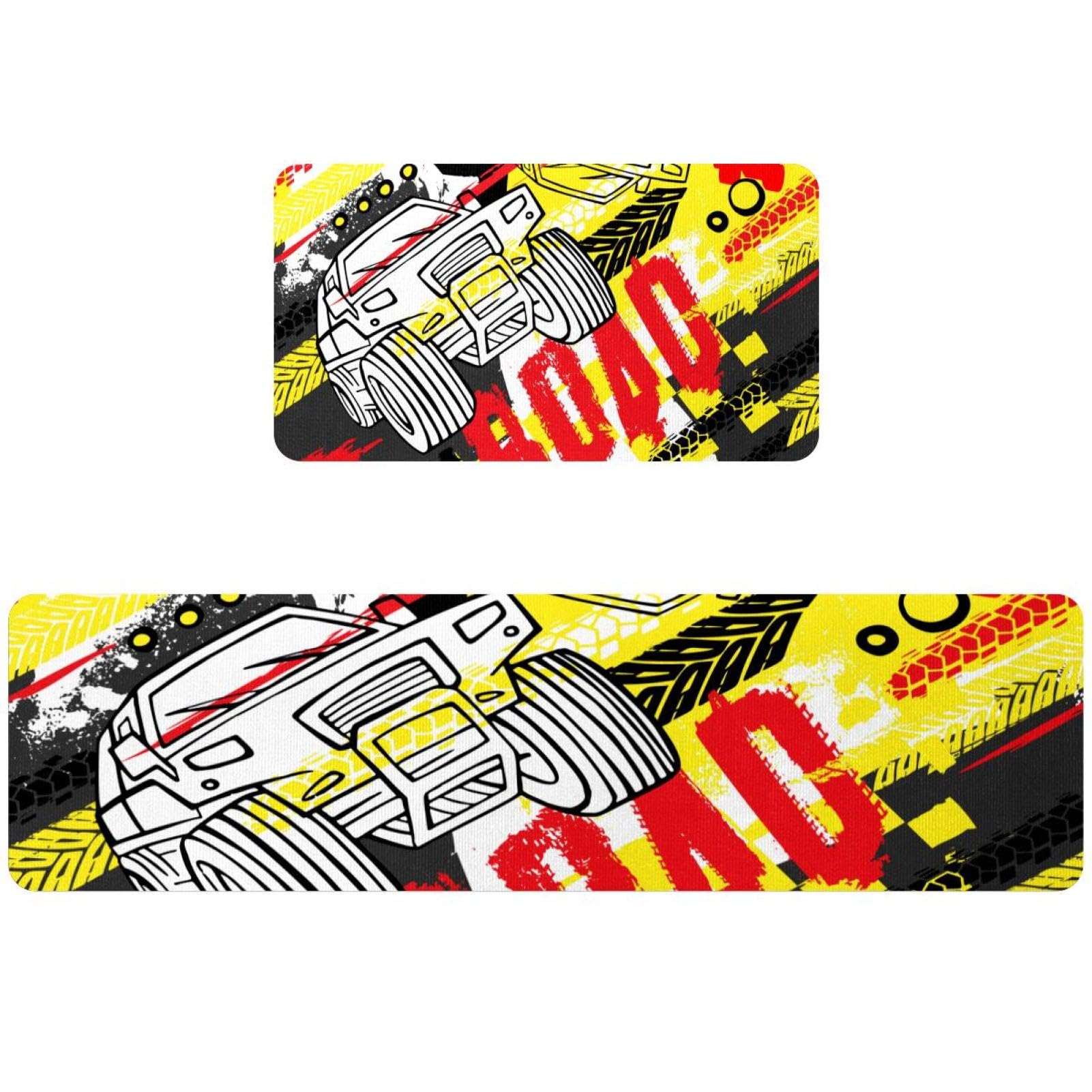 Tapete de cocina lavable que evita resbalones, juego de 2 piezas absorbentes