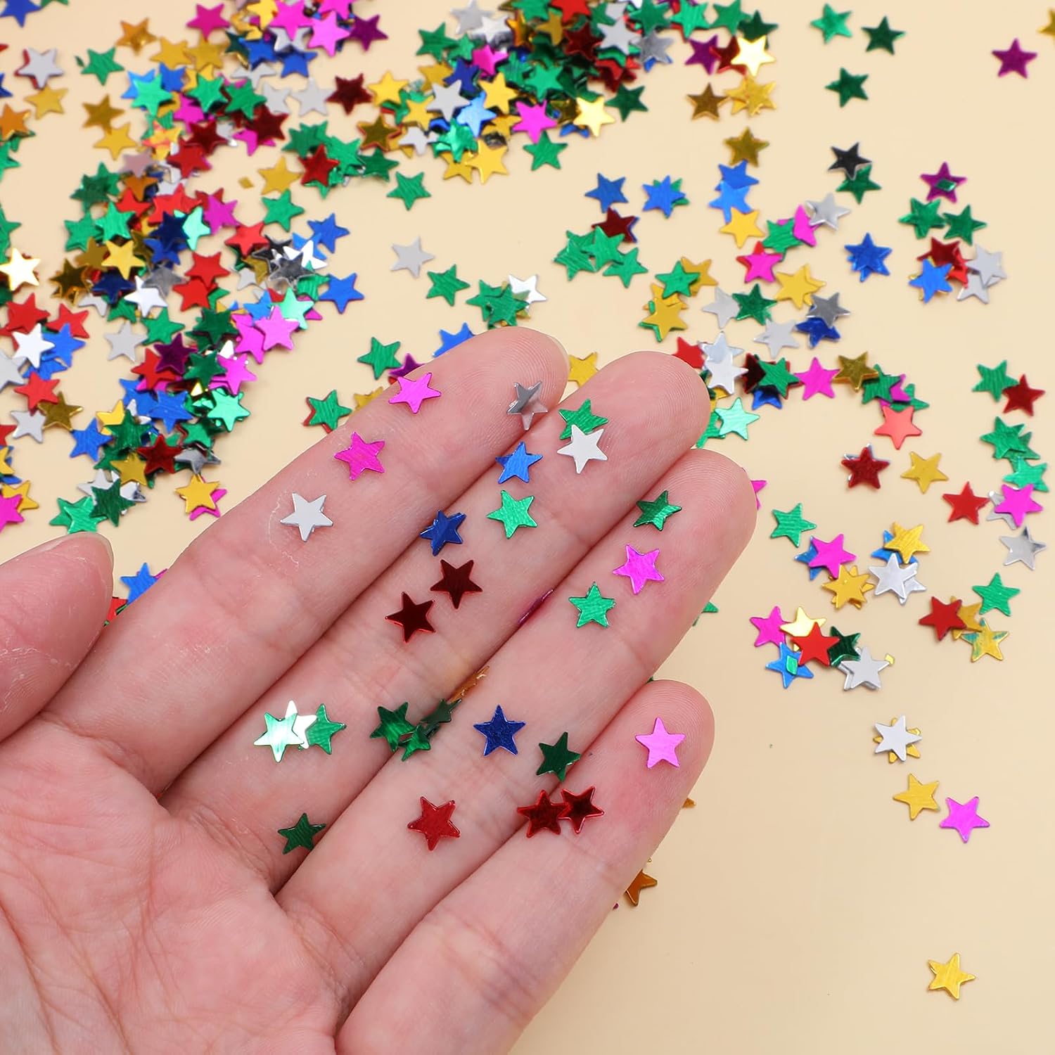 Star Confetti, 6mm Metallic Foil Glitter Star Sequins for Birthday Wedding Party Halloween Christmas DIY Decoration - 30g (Multicolor)