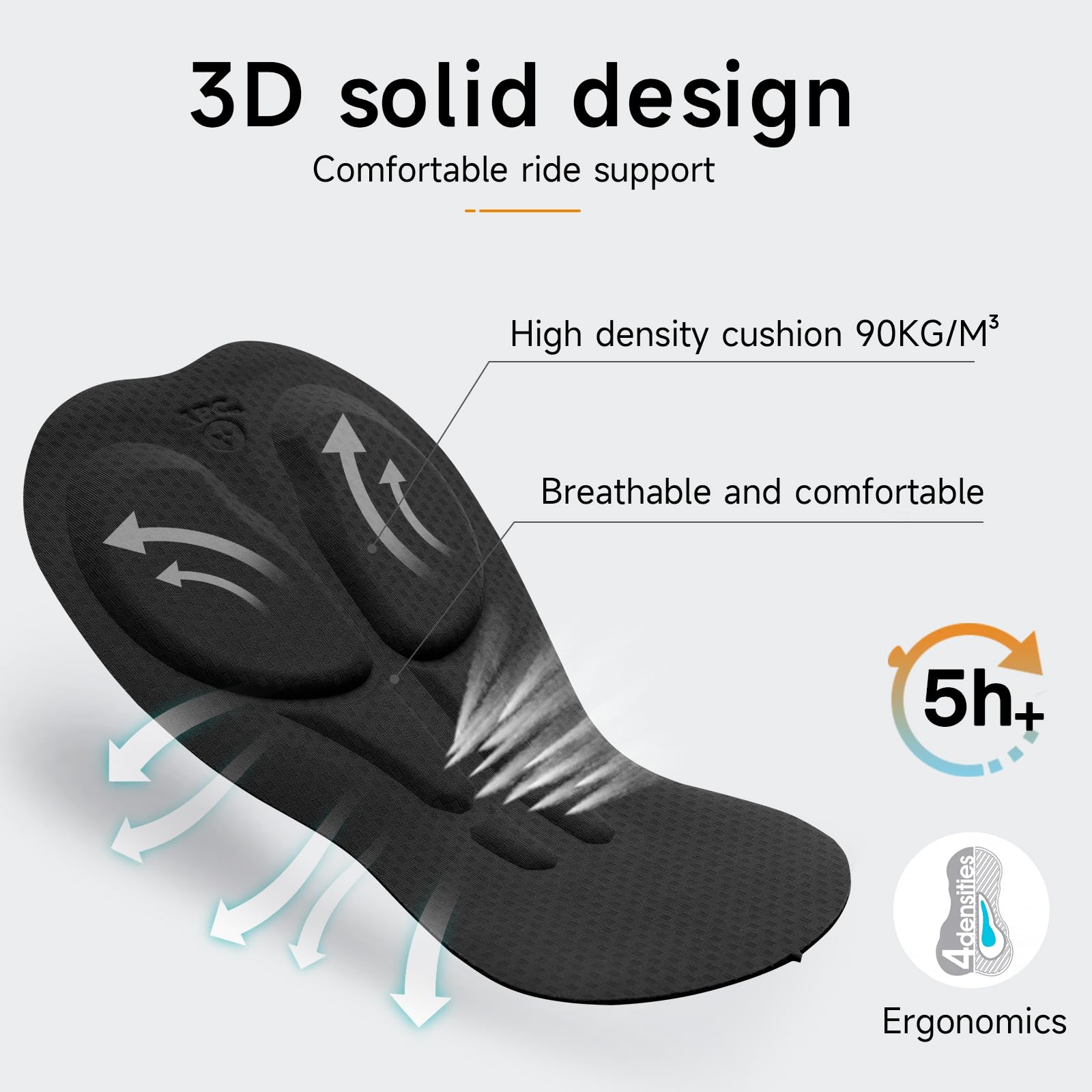Santic Bavaglino da ciclismo da uomo 4D imbottito traspirante per bici da strada bavaglini da ciclismo in gel per bicicletta da viaggio lungo