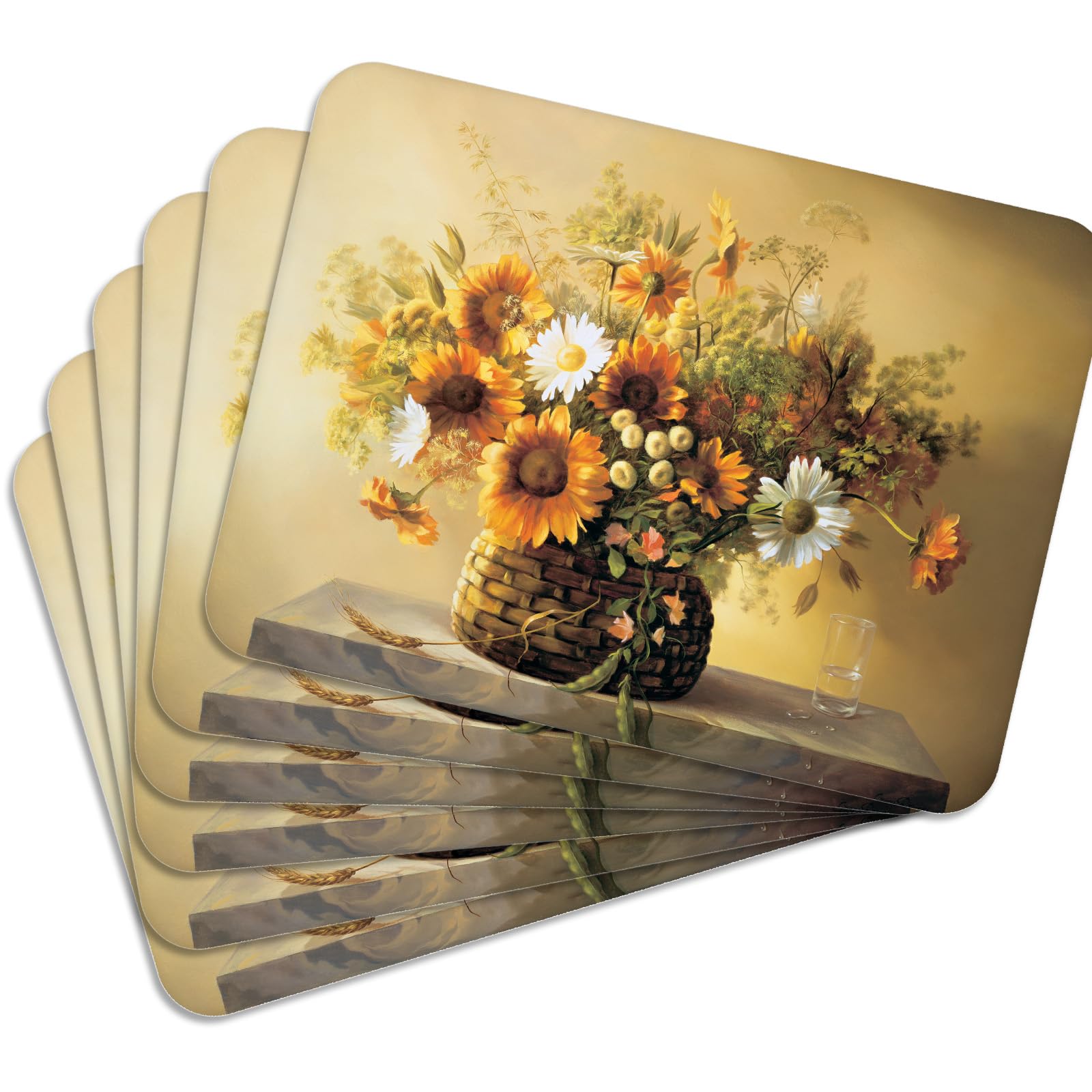 VELORA H&L Platzsets Kork - Tischsets 30 x 40 cm, Abwaschbar, rutschfest und Hitzebeständig bis 100°C, Dekorative Tischunterlagen für Küche und Esszimmer