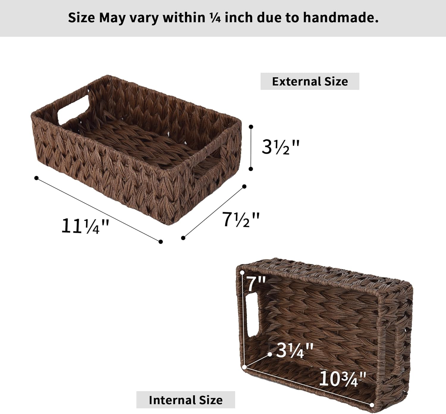 GRANNY SAYS Bundle of 3 Sets Wicker Storage Baskets for Organizing Home