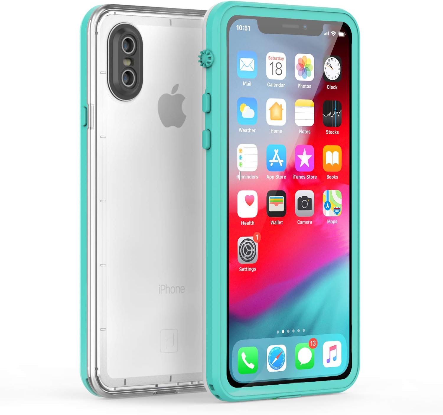 Fansteck iPhone X Waterproof Case/iPhone Xs Waterproof Case - Ultra Slim Full Sealed IP68 Waterproof Case for iPhone X/Xs - High Sensitive Touch with Built - in Screen Protector (5.8 inch)