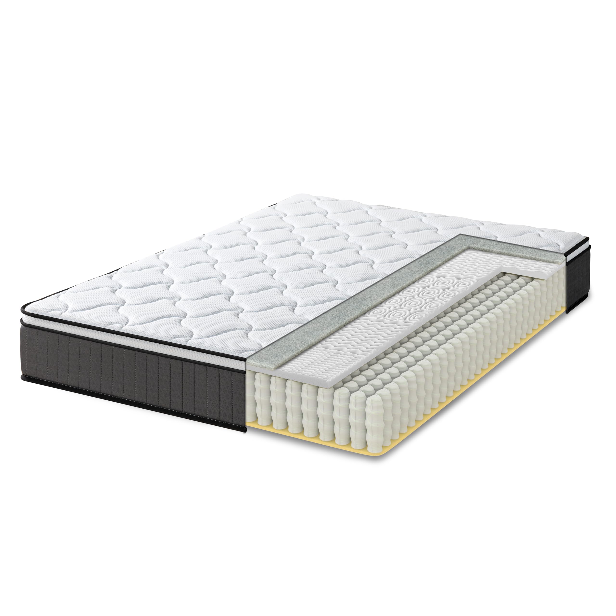 Zinus Tight Top materac ze sprężynami kieszeniowymi 140 x 200 cm – ortopedyczny materac o średnim stopniu twardości – tapicerka z recyklingu i pianka o wysokiej gęstości dla komfortu – wysokość 25 cm
