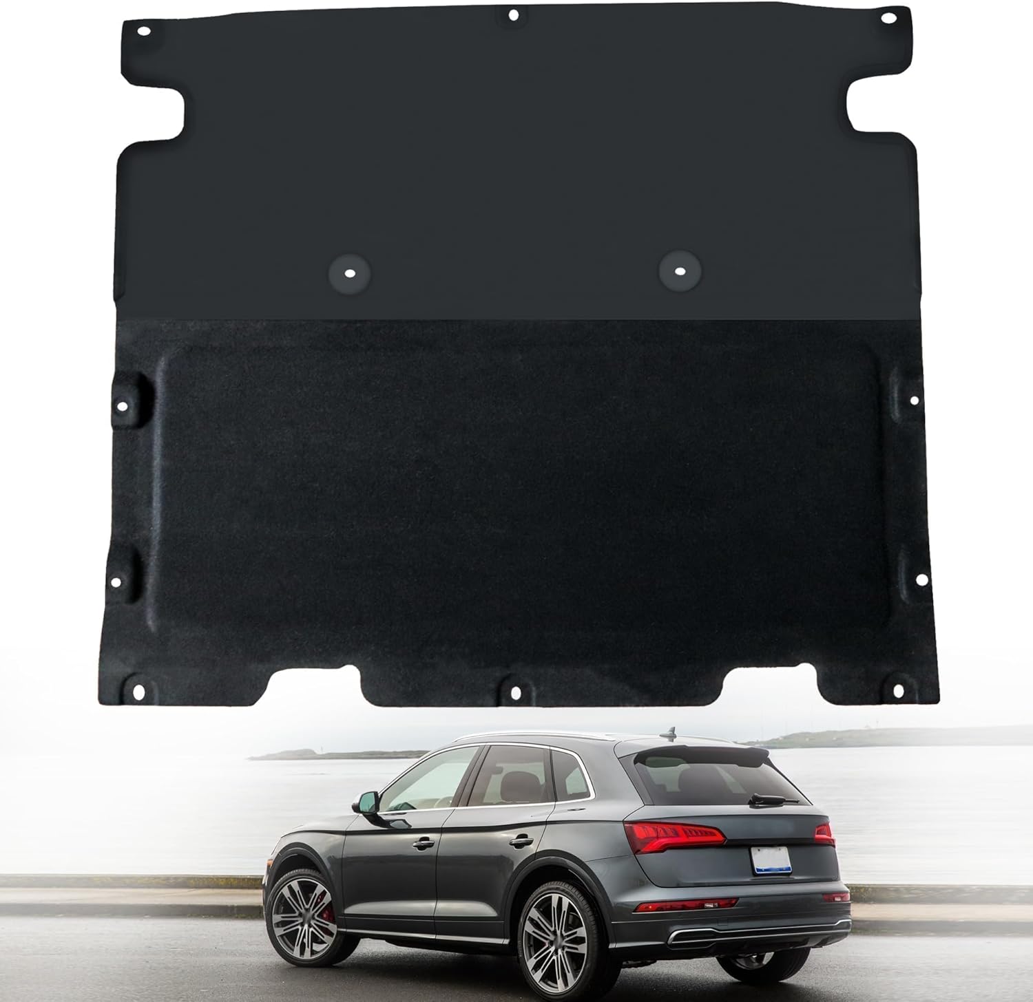 Front Engine Case Guards Splash Shield Compatible with Audi Q5 Q5 PHEV SQ5 2.0L 3.0L 2018 2019 2020 2021 2022 2023 Replace 80B863821A 80B863821B 80B863821C Under-Body Shield Cover Front Rearward