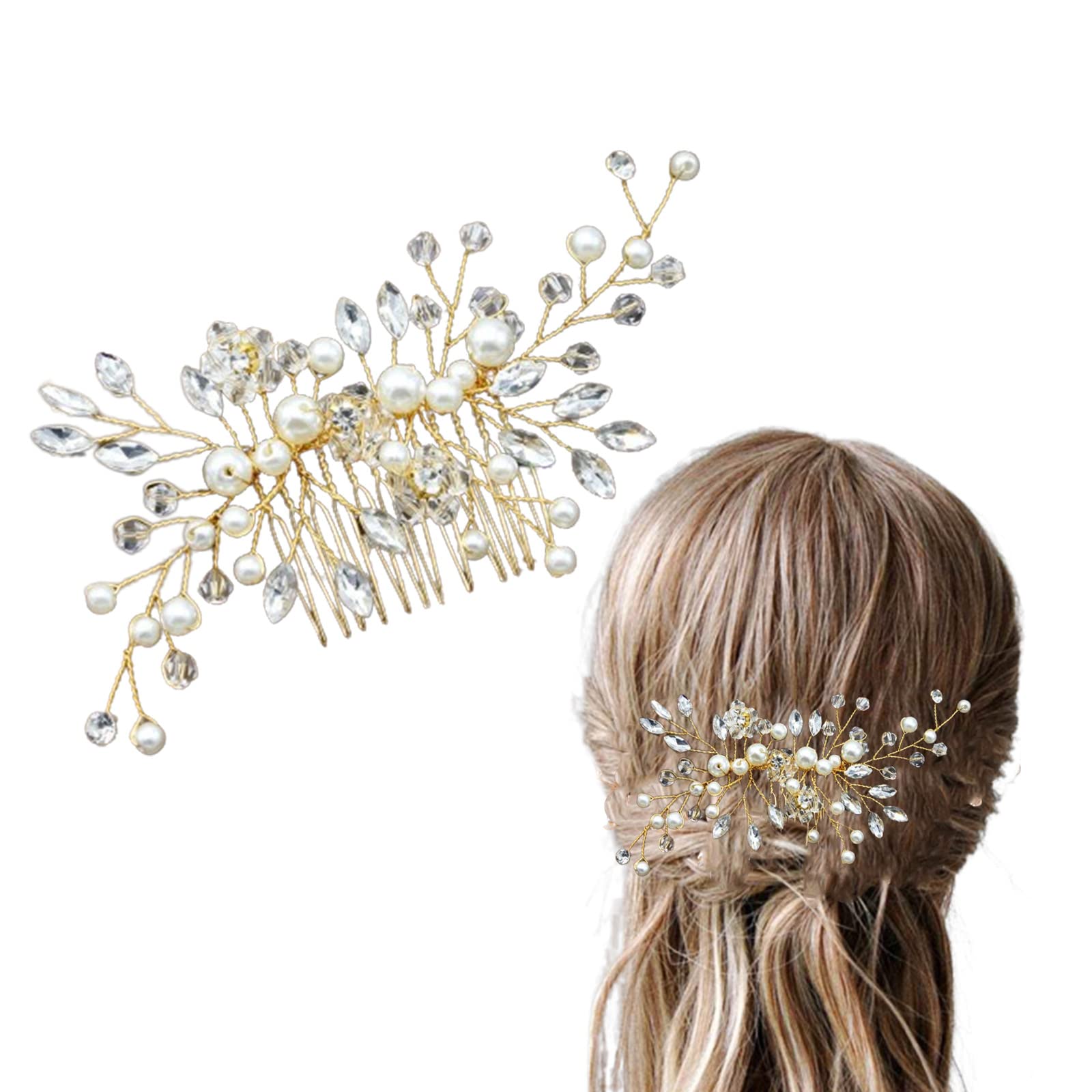 髪飾り ヘアアクセサリー パール かんざしヘッドドレス 和装髪飾り パール ヘアピン和装用髪飾り 結婚式 成人式 卒業式 入学式 花嫁 和装 撮影 パーティー ゴールド
