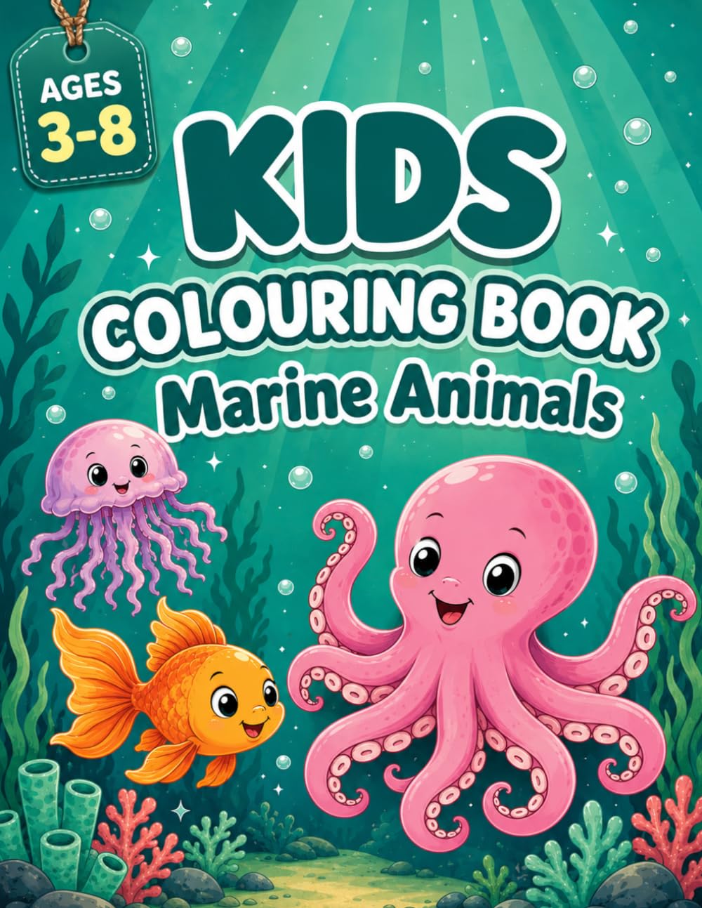 KIDS COLOURING BOOK: MARINE ANIMALS