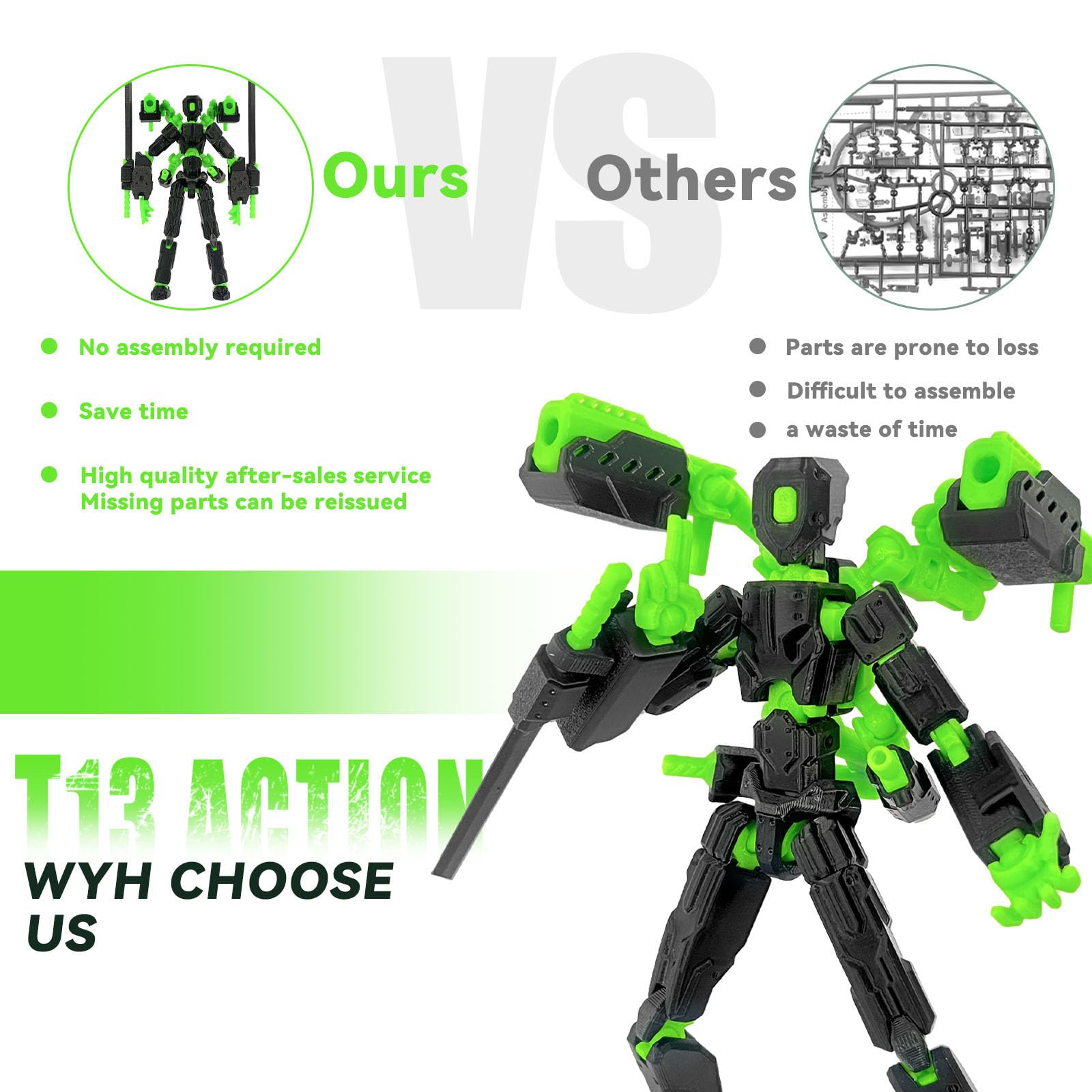 Amazon.com: PkghoKids 8 inch T13 (Assembly Completed) Action