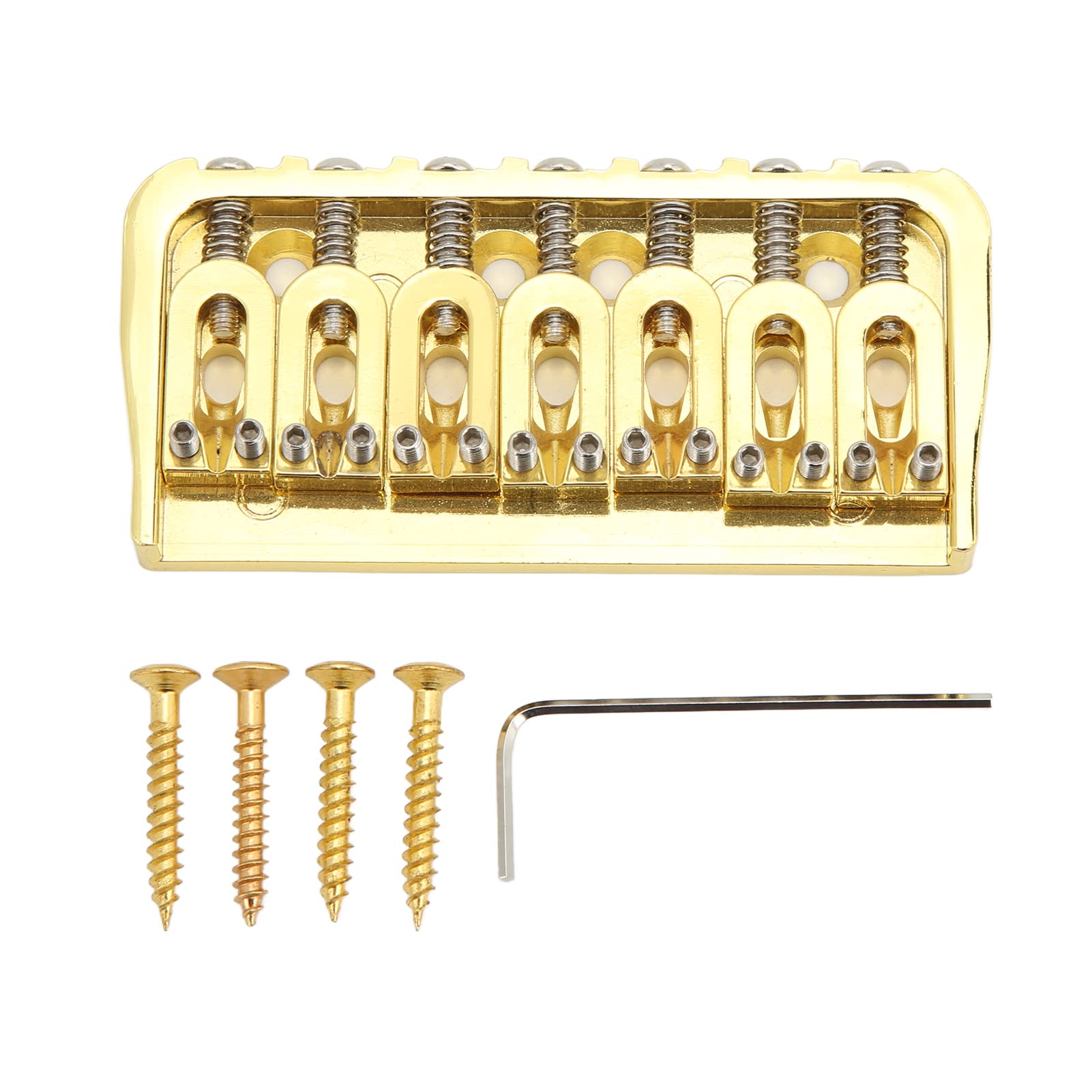 Chitarra Elettrica Fissa Ponte Corto Hardtail 7 Corde Attraverso Il Corpo Design Non Tremolo Dorato Per Chitarre Elettriche