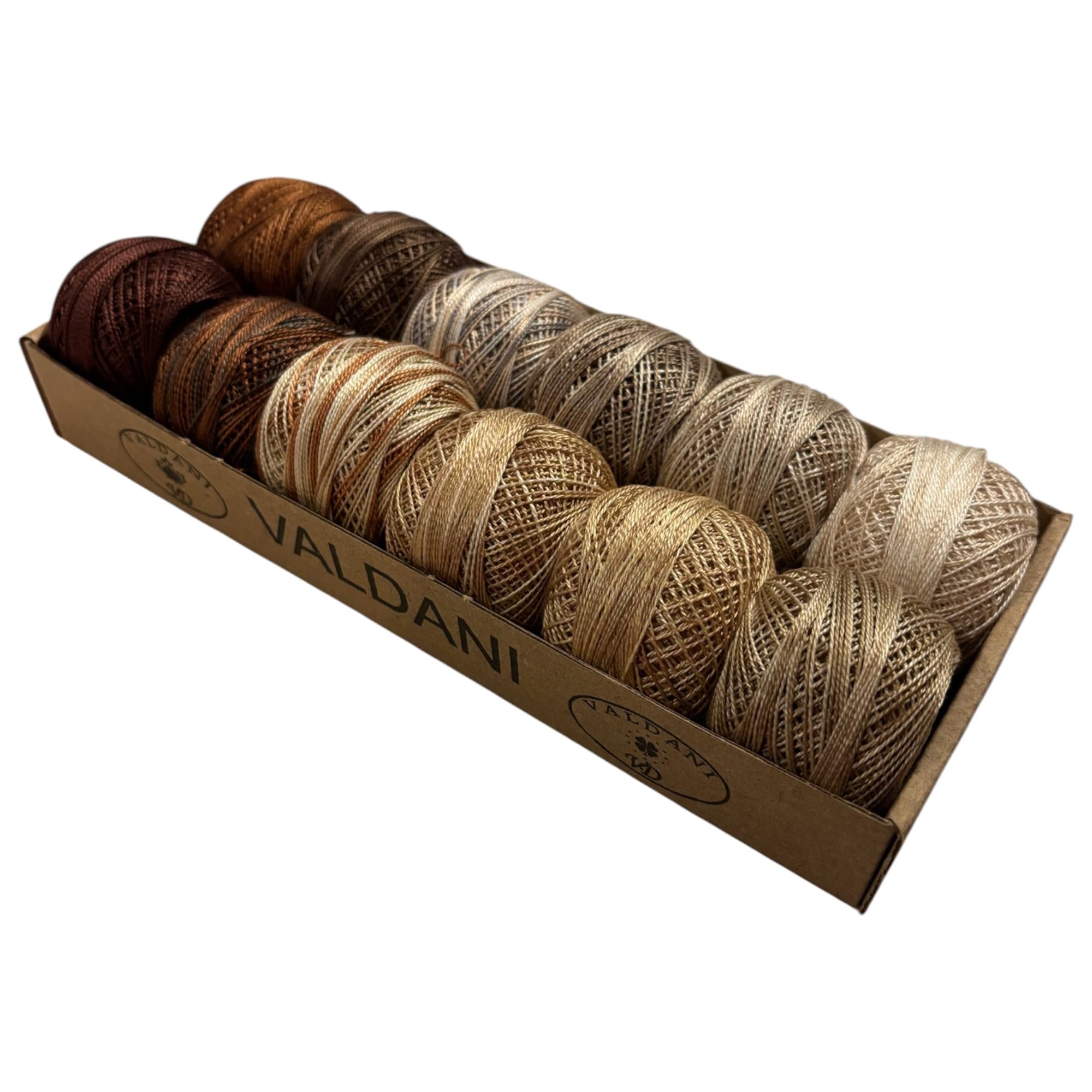 Valdani Pearl Cotton Sz 8 | Beige &amp; Browns | 73 Yds/Ball