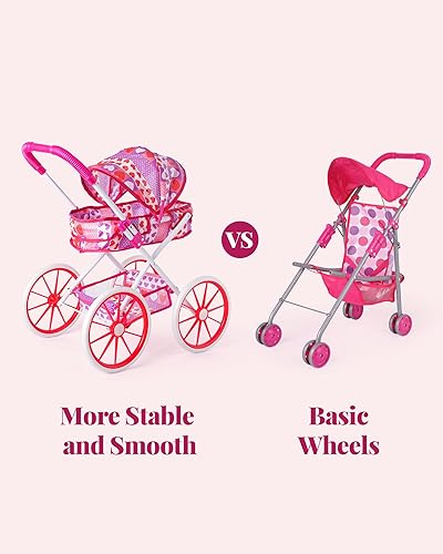 Miniatura 4 de BABESIDE Juego de 10 cochecitos de muñeca con accesorios para muñecas de alimentación, juguetes para muñecas de 12 a 17 pulgadas, juguete de