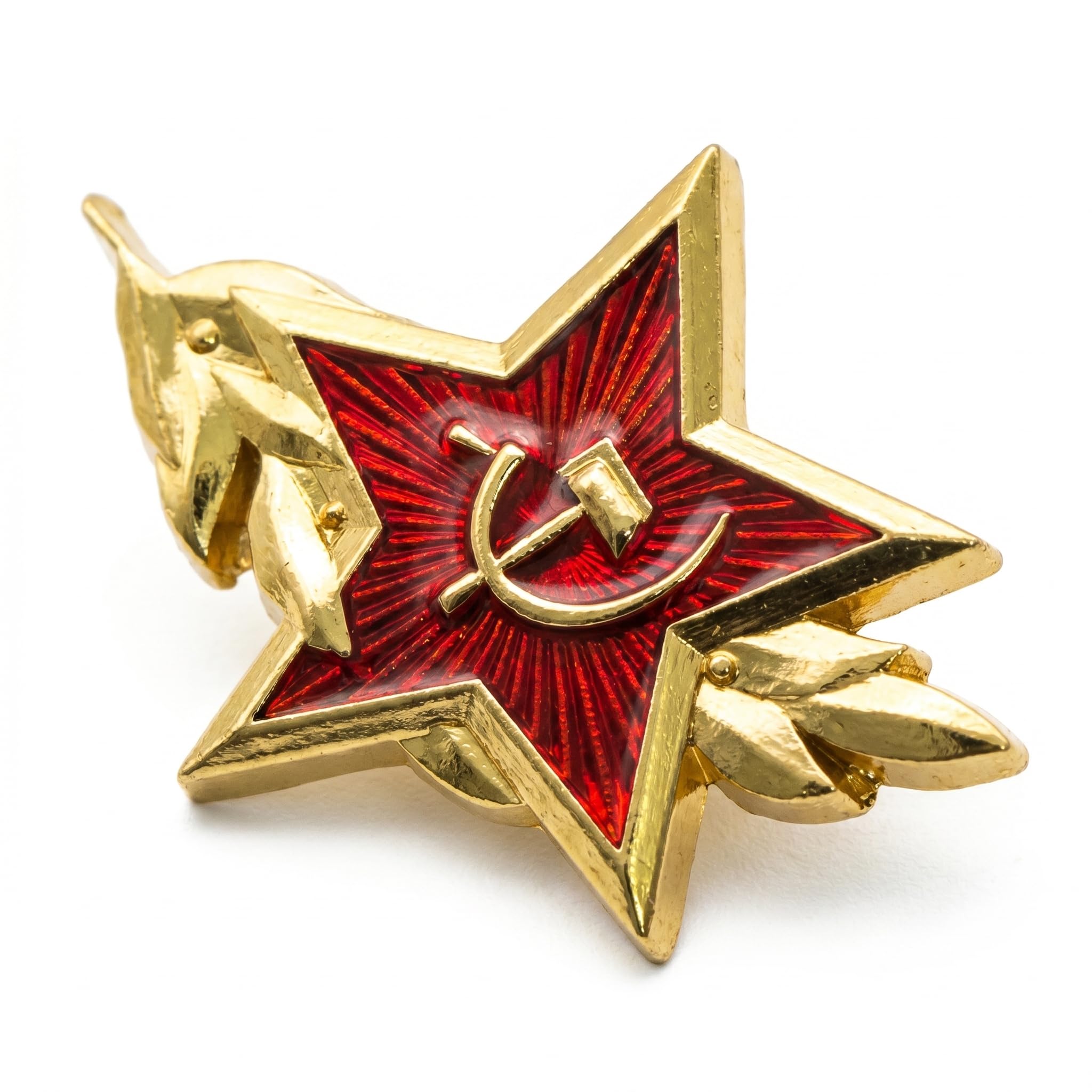 FREECROWS Historical Eastern Bloc Artifact – Commemorative Star & Wheat Motif – Museum-Grade Service Attachment – Radiant Crimson & Gold-Toned Collective Piece