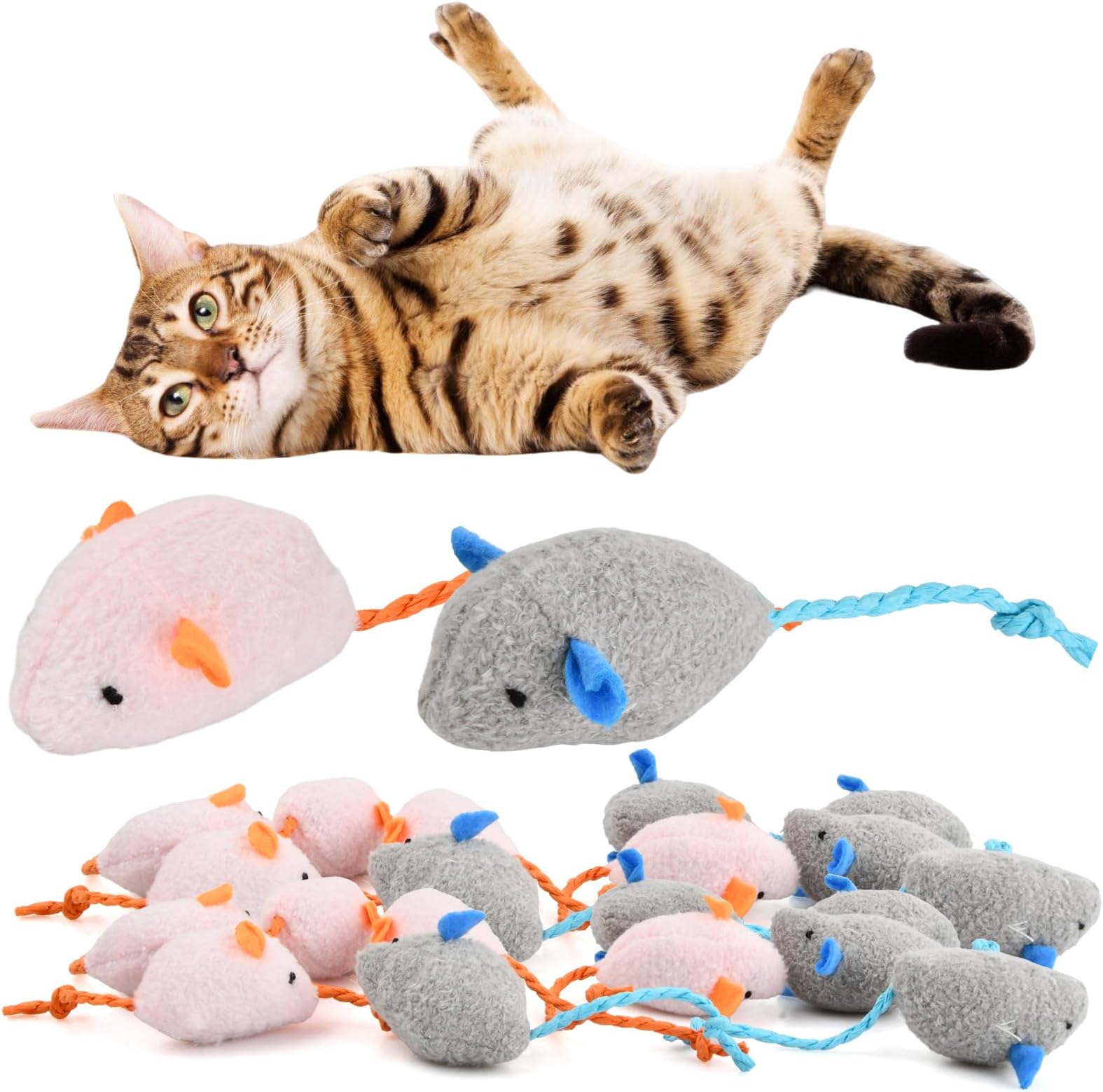 maus spielzeug katze Xinstroe 9 Stück Katzenminzen Spielzeug, Plüsch Maus Kitten Spielzeug