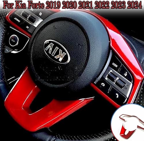 Miniatura 9 de MUXEE 3 piezas de calcomanías interiores para volante para Kia Forte Cerato K3 2019 2020 2021 2022 2023 2024  Accesorios interiores deportivos de