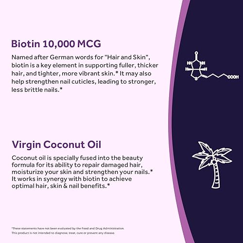 Miniatura 4 de Doctor's Recipes Biotina 10,000 mcg, crecimiento del cabello, piel y uñas saludables, metabolismo energético, biotina apta para vegetarianos, con