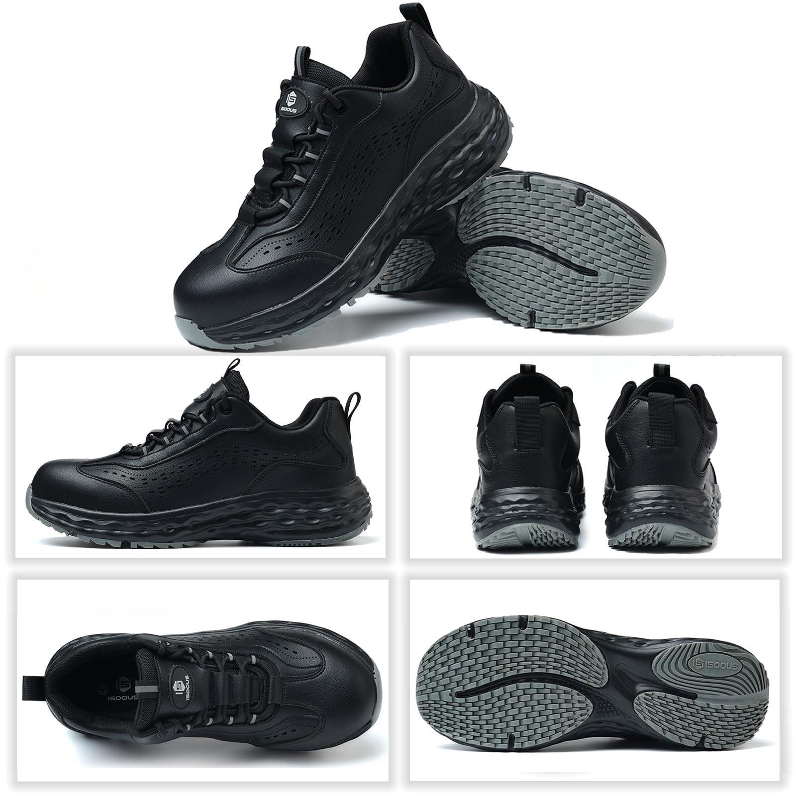 ISOOUS Chaussures de Sécurité Hommes Femmes Antidérapante Chaussures de Travail Respirantes Basket de Securite Légère