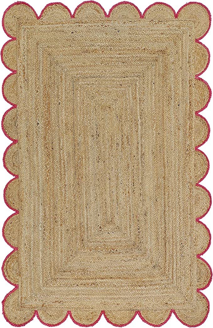 Tapis de jute fait main 90x120 cm anti-poussière pour entrée et couloir