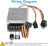 Vista 4 de Controlador de velocidad del motor PWM DC, CC 10-55 V/nominal 40 A, pantalla LED controlador de velocidad de motor CC continuo con potenciómetro