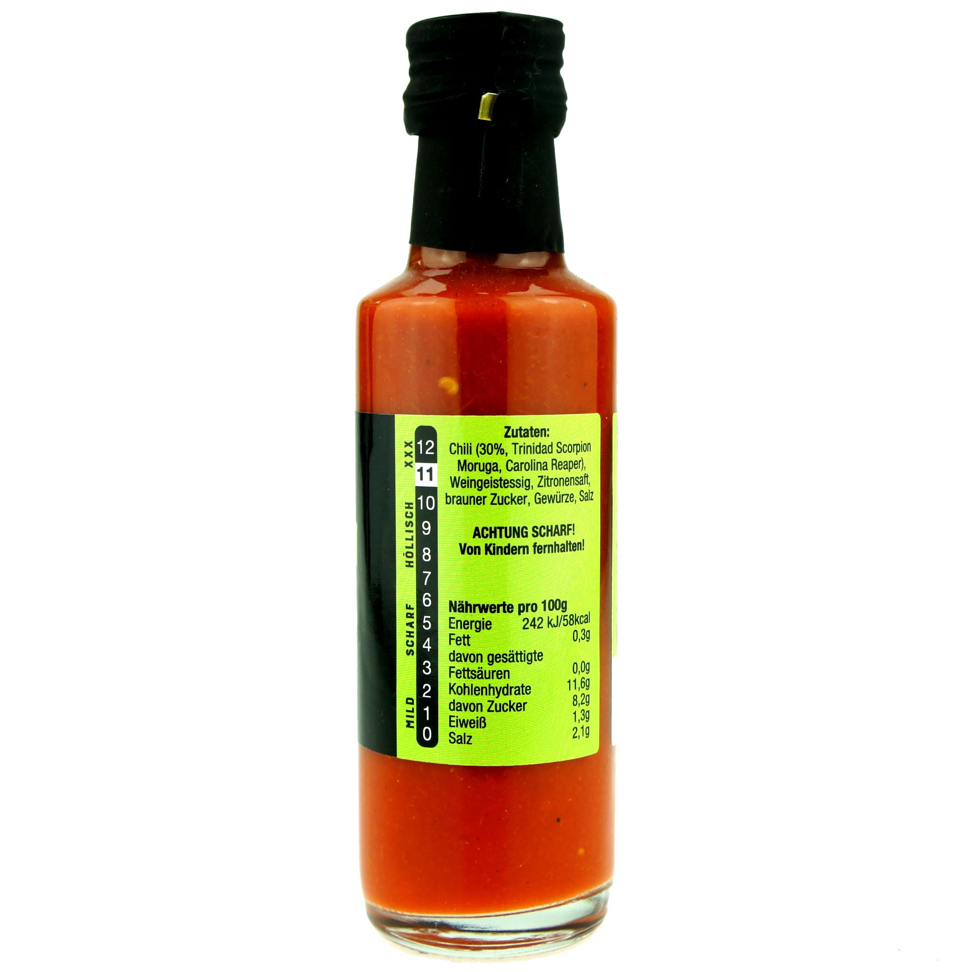 Fireland Foods - Sauce chaude Gaboon - Avec le piment le plus fort du monde - Carolina Reaper et Moruga - 100ml