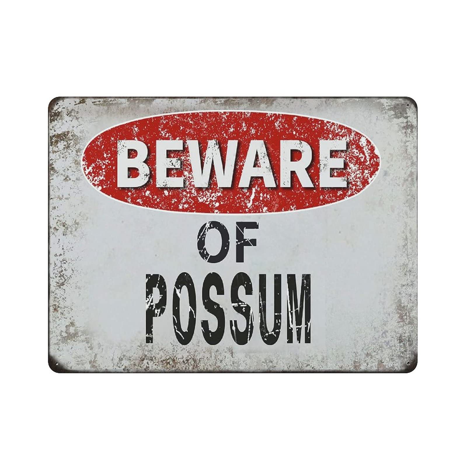 Metal Tin Sign Beware of Possum Vintage Tin Poster Metal Sign Wall Decoration Country Kitchen Home Garage Decor 12"x16"