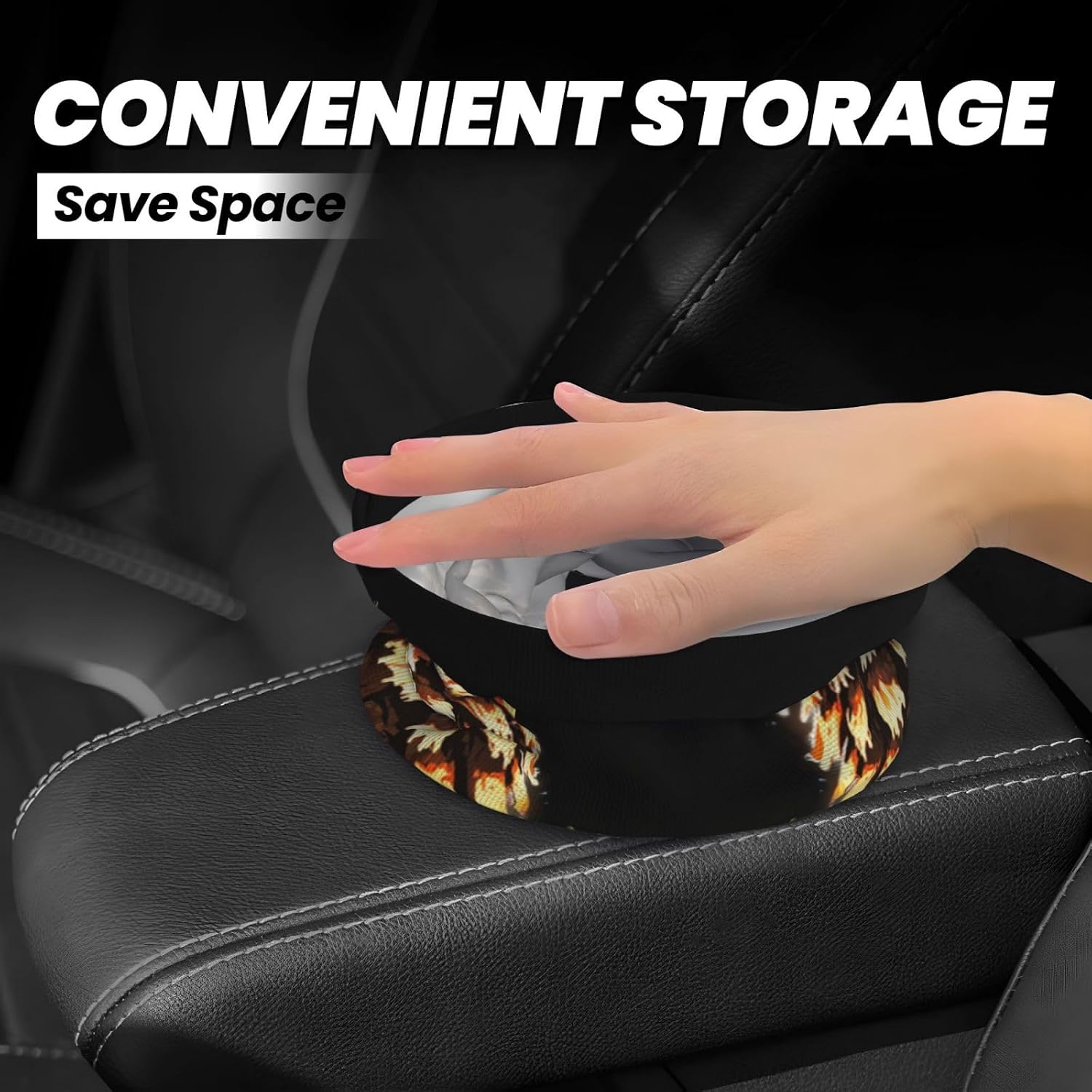 Holographic Pinecone Portable car Trash can, Practical car Storage Bucket, Practical, Convenient and Foldable, a Must-Have for Cars. image 4