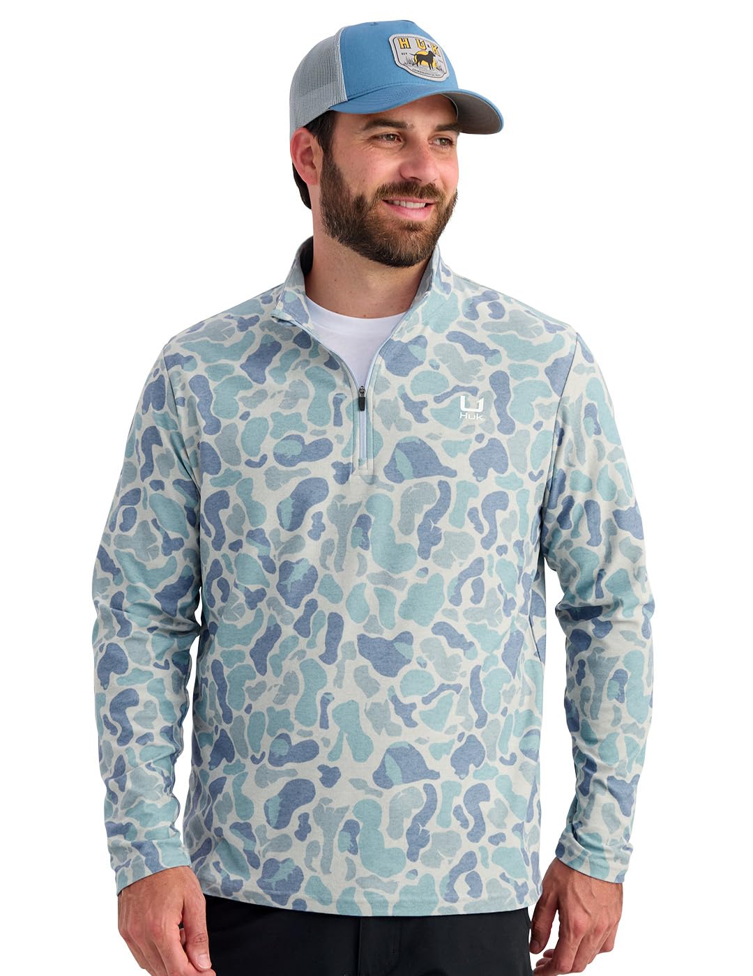 HUK Men's Leeward Lightweight Fleece 1/4 Zip, Warm and Comfortable Pullover for Fishing and Outdoor Activities
