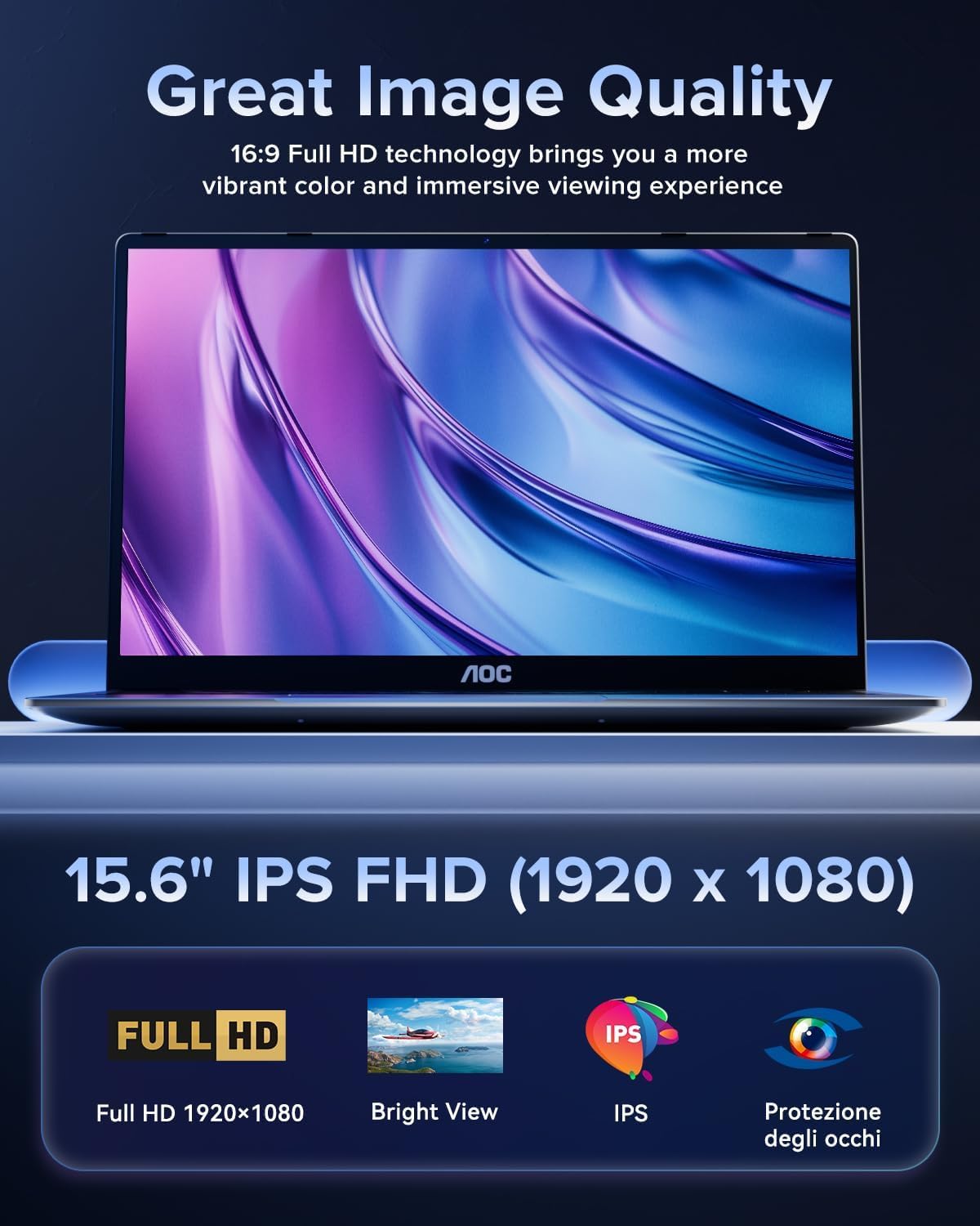 AOC Laptop Computer 15,6 Zoll FHD Bildschirm Laptop mit N95 Prozessor (bis zu 3,4 GHz) 16 GB RAM 512 GB SSD Gaming Laptops Windows 11 Laptop Computer, leicht und dünn, Metallgehäuse, Webcam, Typ-C