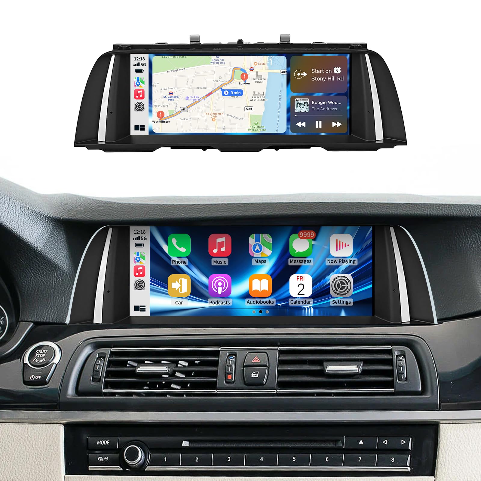 10.25 Inch Wireless CarPlay/Android Auto Touchscreen for BMW 5 Series F10/F11 2010-2011 Y…