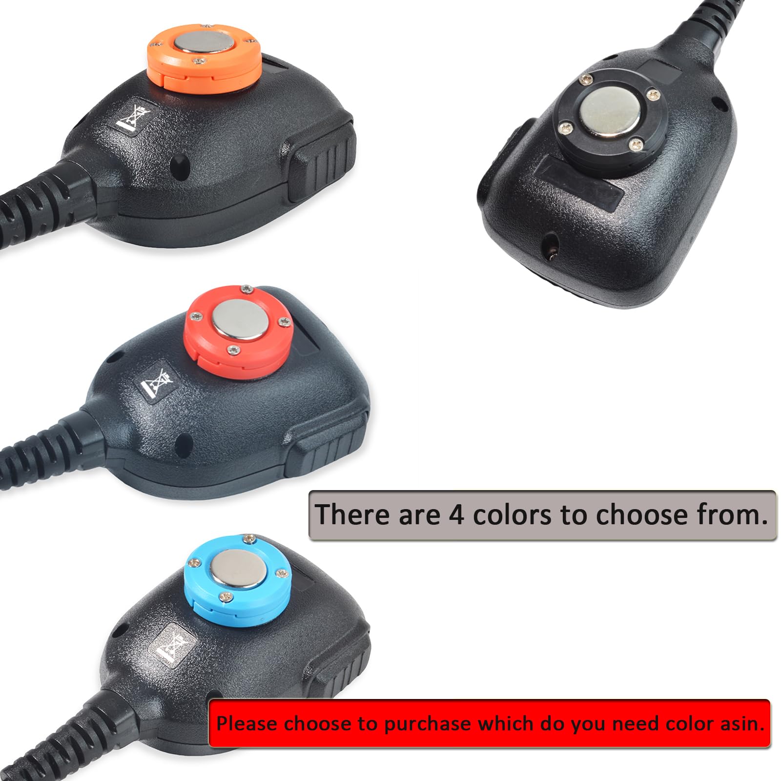 HYS Support magnétique pour Micro et Haut-Parleur de Radio Mobile Compatible pour CB/VHF/UHF Microphone pour émetteur-récepteur Radio à Deux Voies, 2 Paquets (Noir-1)