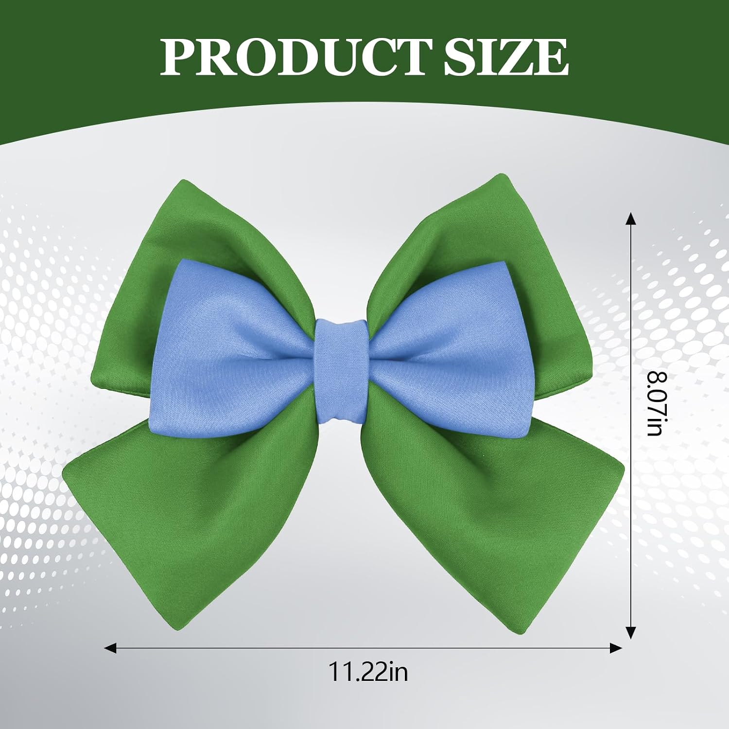 Bow Helmet Accessory, 8.07"x11.22" Stylish Motorcycle Helmet Bow Decoration for Women, Removable Cute Fashion Ribbon Bows Ornament for Motorcycle Scooter E-Bike Helmets (Green+Blue) image 2