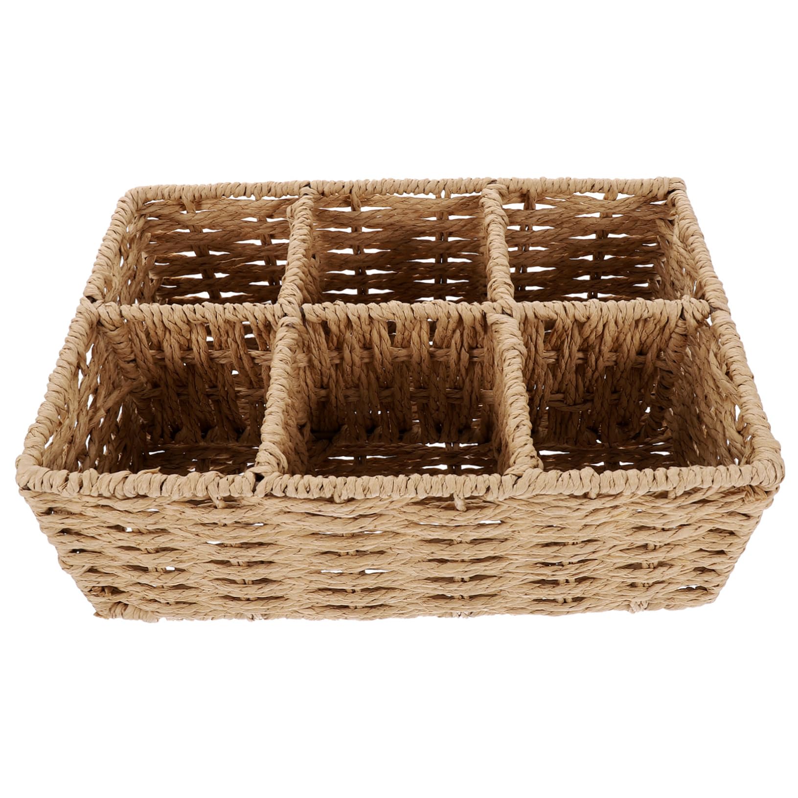 Boîte de rangement à 6 compartiments beige Magiclulu en coton pour bureau