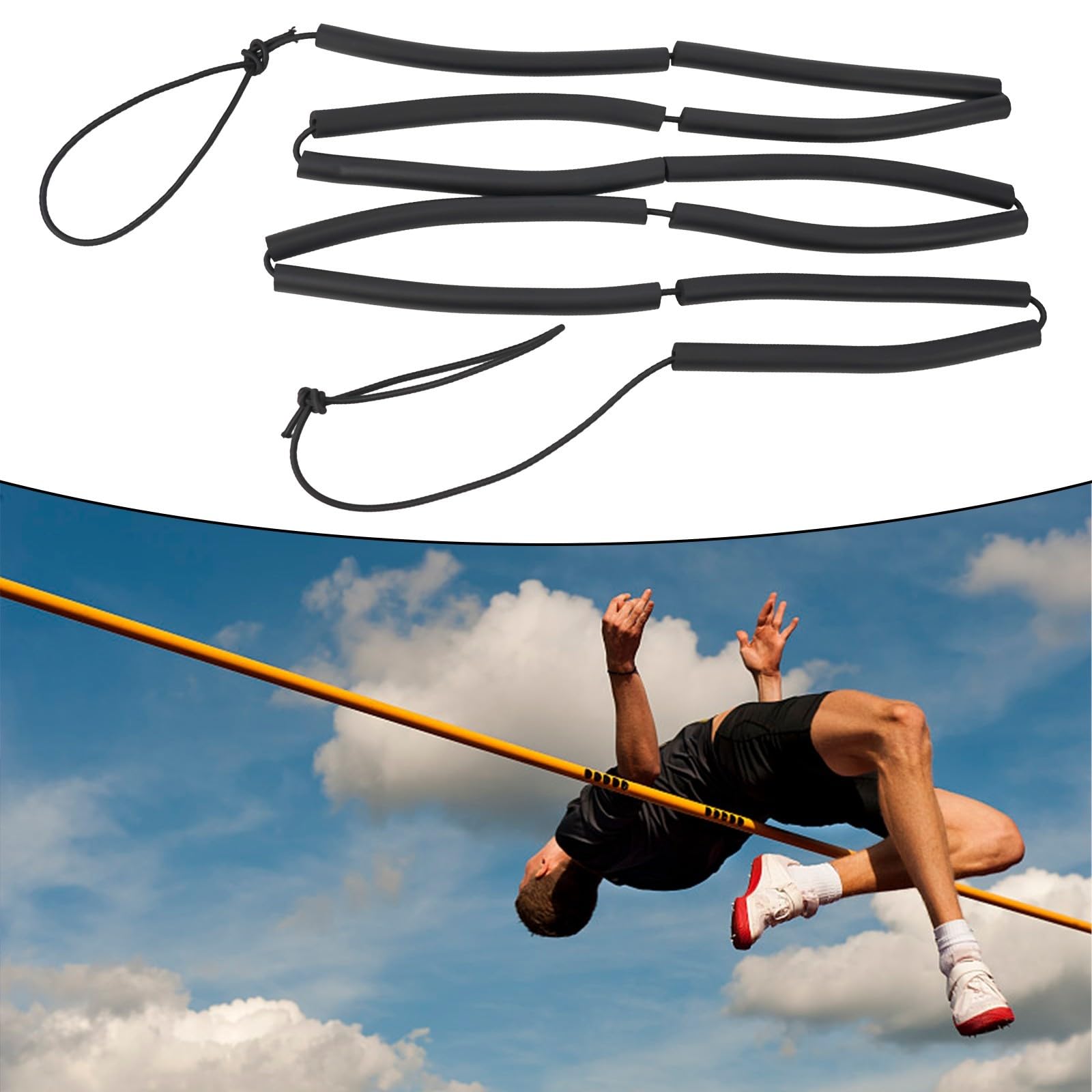 Barre transversale élastique portable pour entraînement au saut en hauteur