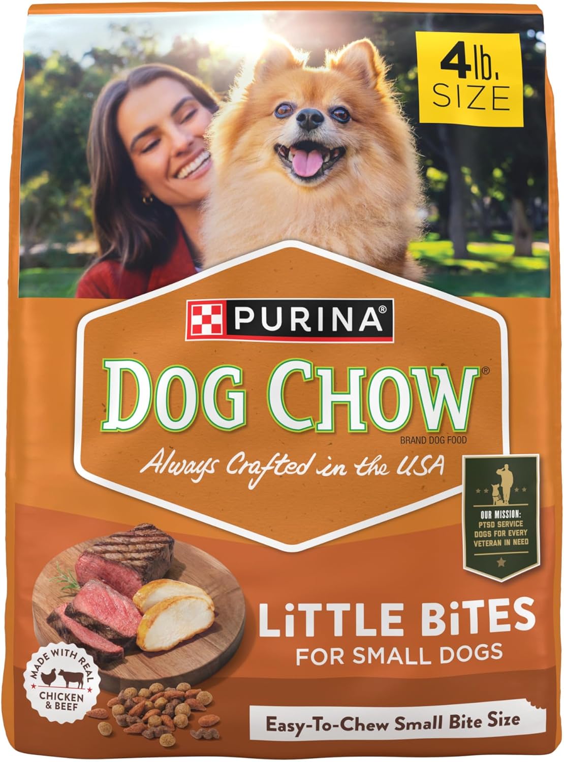 Purina Dog Chow Little Bites With Real Chicken And Beef Small Breed Dry Dog Food - (Pack of 4) 4 lb. Bags