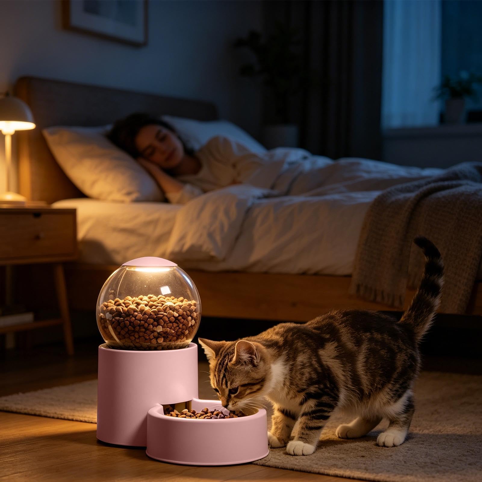 Mangiatoia automatica per gatti, automatica per gatti, dispenser di cibo e acqua per gattini, per gite del fine settimana, terrazza, soggiorno, casa, viaggi