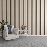 Vista 133 de Ekena Millwork Kit de panel de pared de listones de madera ajustables de 47 pulgadas de alto x 3/8 pulgadas de alto, con listones de 2 pulgadas