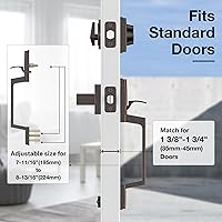 Vista 5 de Brightify - Manija de puerta delantera de bronce aceitado, manija de puerta exterior de bronce aceitado con palanca de puerta, juego de cerradura